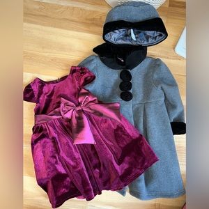 Holiday Toddler 2T Dress, Coat, and Hat Bundle